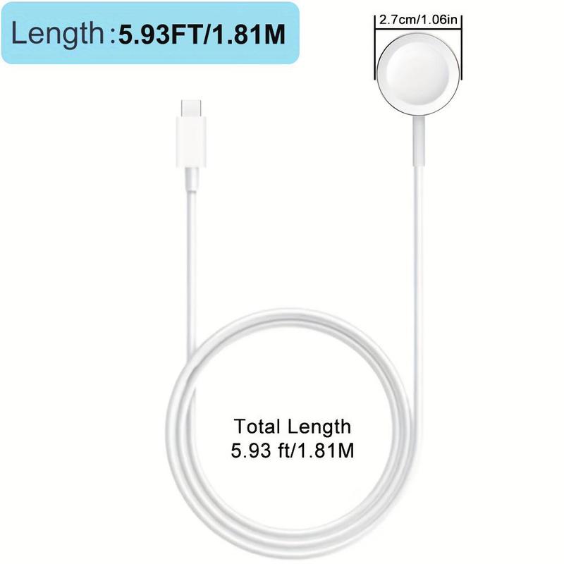 Portable Magnetic Wireless Watch Charger, 1 Count 2.5W Watch Charger, Watch Charging Cable for iWatch Series Ultra 9 8 7 6 SE SE2 5 4 3 2