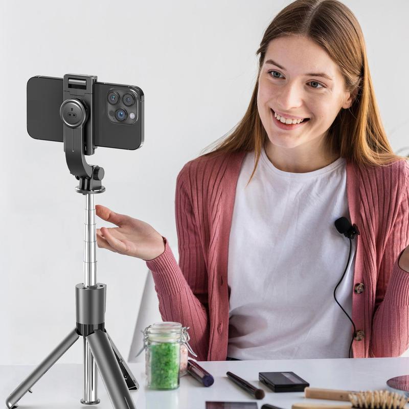 Extendable Selfie Stick Tripod, 4 in 1 Phone Tripod Stand with Detachable Wireless Remote & Phone Holder, 360° Rotating Mini Travel Tripod