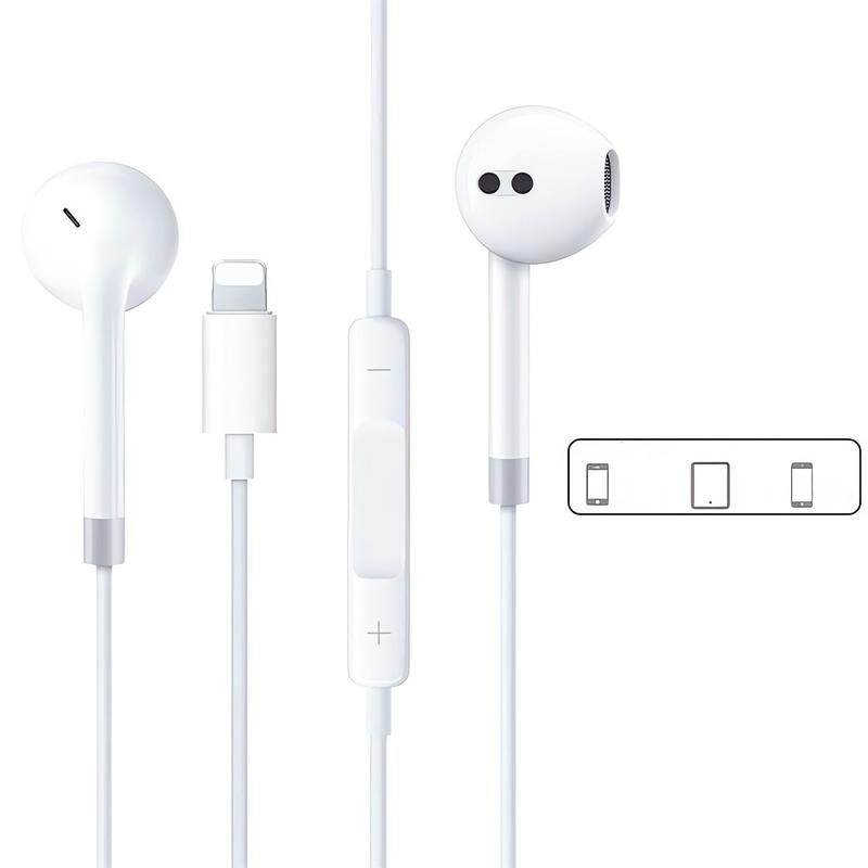 Lightning In-ear Earphones Applicable iPhone14 13 12 11 7 8 Plus XS, with Lightning Connector, Wired Ear Buds for iPhone