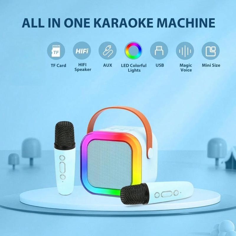 Wireless Speaker Dual Microphone Karaoke Speaker With Dual Noise Cancellation, Home Mini Audio Speaker