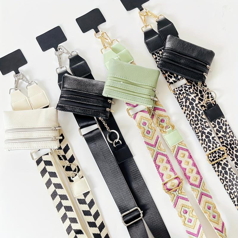 Mobile Phone Strap with Zipper Pocket, Mobile Phone Strap with Zipper Wallet - Crossbody Mobile Phone Chain with Zipper Wallet Smartphone Cellphone