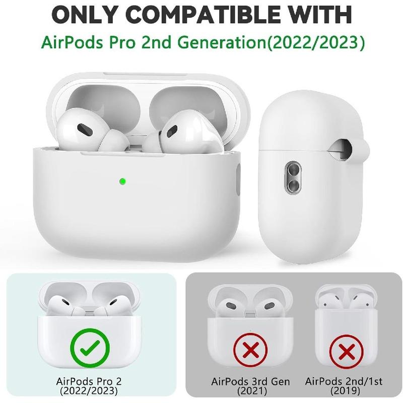 Earphone Case with Cleaner Kit, Earphones Protective Cases with Lanyard, Drop-resistant Earphone Protector for AirPods Pro 2nd Generation (2022 2023)