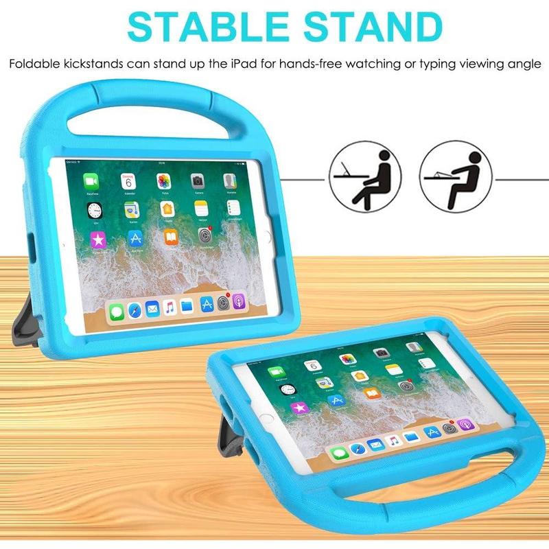 Pad Mini 5 4 3 2 1 Case for S, Durable Shockproof Protective Handle Bumper Stand Cover with 2*Screen Protectors for 7.9 Inch Pad Mini 5th 4th 3rd 2nd 1st Generation, Blue