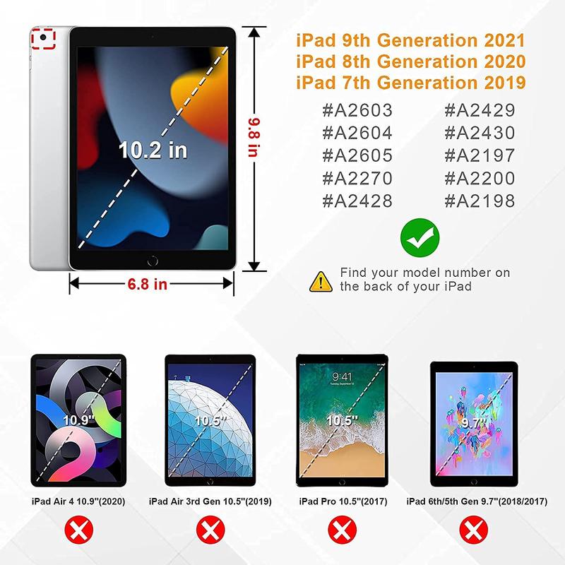 Kids Case for New iPad 10.2 2021 2020 2019 - iPad 9th 8th 7th Generation Case for Kids, with Built-in Screen Protector, Shockproof Handle Stand Kids Case for iPad 10.2