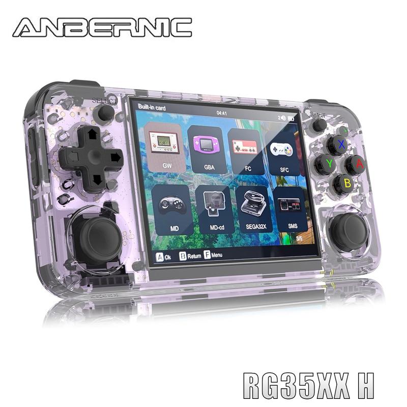 ANBERNIC RG35XX H Retro Handheld Game Console  3.5 Inch IPS Screen Linux  64-bit System RG35XXH 64G 5K+ Games Support HD-MI TV Output 5G WiFi Bluetooth 4.2 Li-polymer  3300mAh Gift