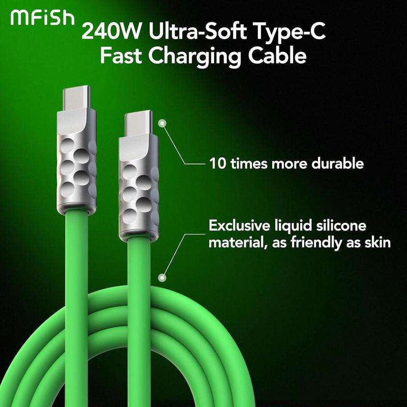 MFish 240W USB C Cable 5ft, USB 2.0 Type C Fast Charging Cable Compatible with iPhone 15 15Pro 15Plus 15ProMax MacBook, iPad Charger Device USB-C