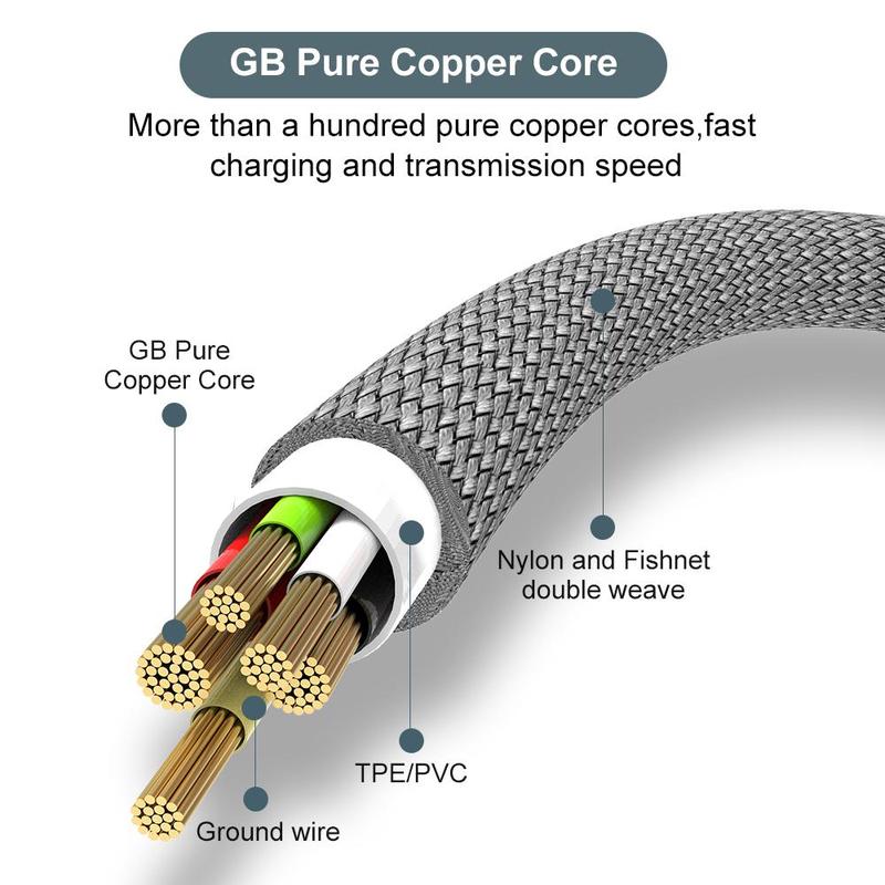 USB to Type-C Charging Data Cable, 5A 2V Charging Cable, Universal Fast Charging Cable for Xiaomi, Samsung, Game Consoles, VR