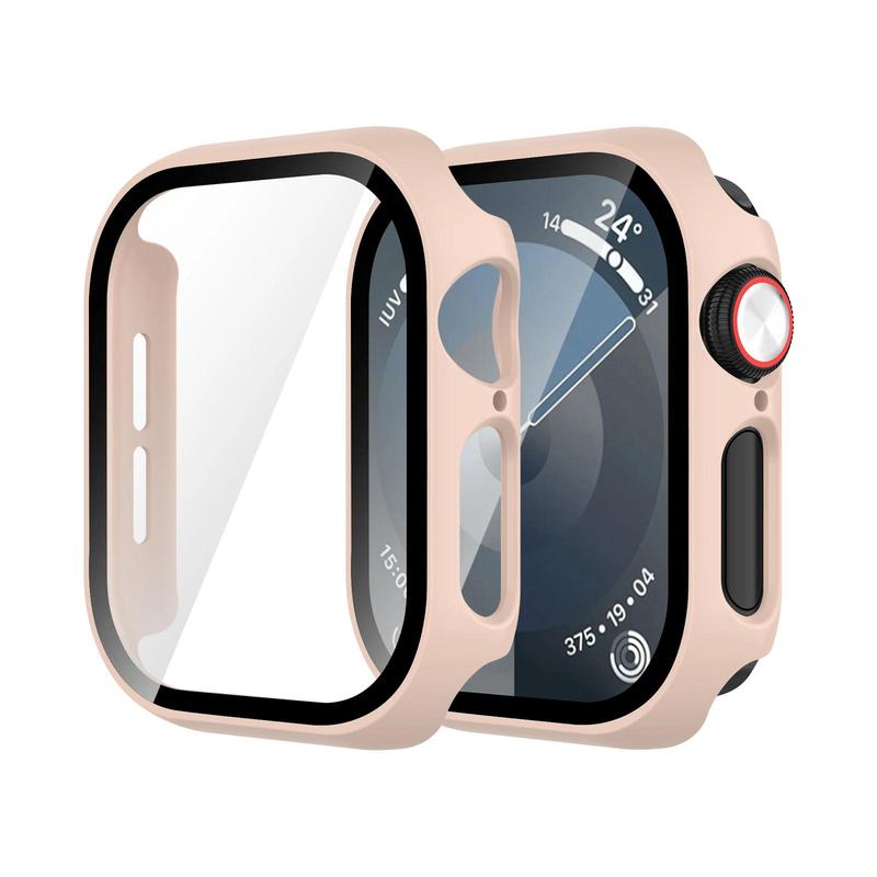 Watch Case with Tempered Film, Full Coverage Protective Case, Hard PC Watch Protective Cover Compatible with Apple Watch