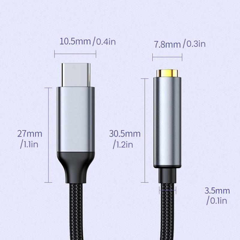 USB C to 3.5mm Female Headphone Jack Adapter, Type C to Aux Audio Dongle Adapter, Audio & Video Accessories for Smart Devices