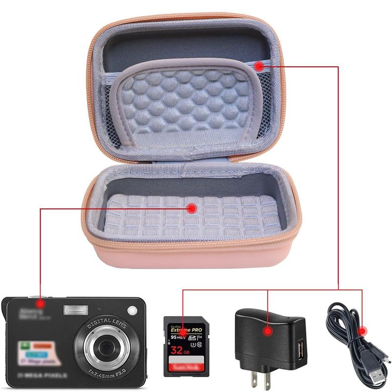 Portable Camera Storage Bag, 1 Count Scratch Proof & Waterproof Camera Zipper Bag for KODAK PIXPRO FZ45, Large Capacity Multi-Layer Camera Protective Bag for Summer Travel