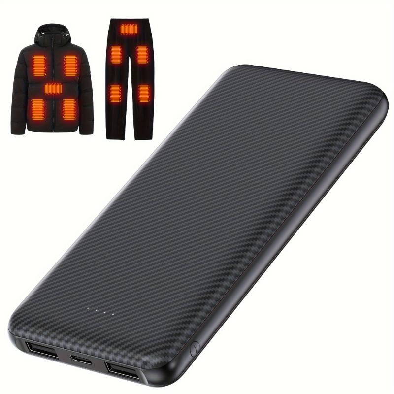 Heated Vest Battery Pack, 10000mAh 5V 3A Power Bank Portable Charger For Heated Jackets Heated Hoodies