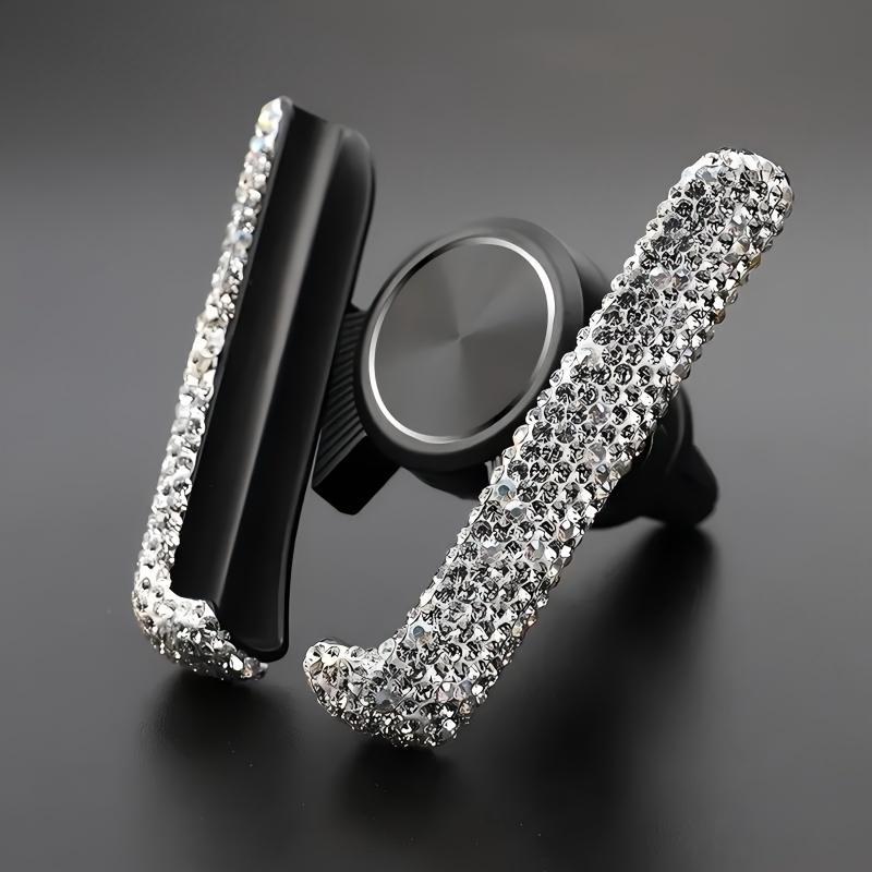 Rhinestone Decor Car Air Outlet Phone Holder, Car Air Vent Phone Holder, Universal Car Interior Accessories for Women & Girls