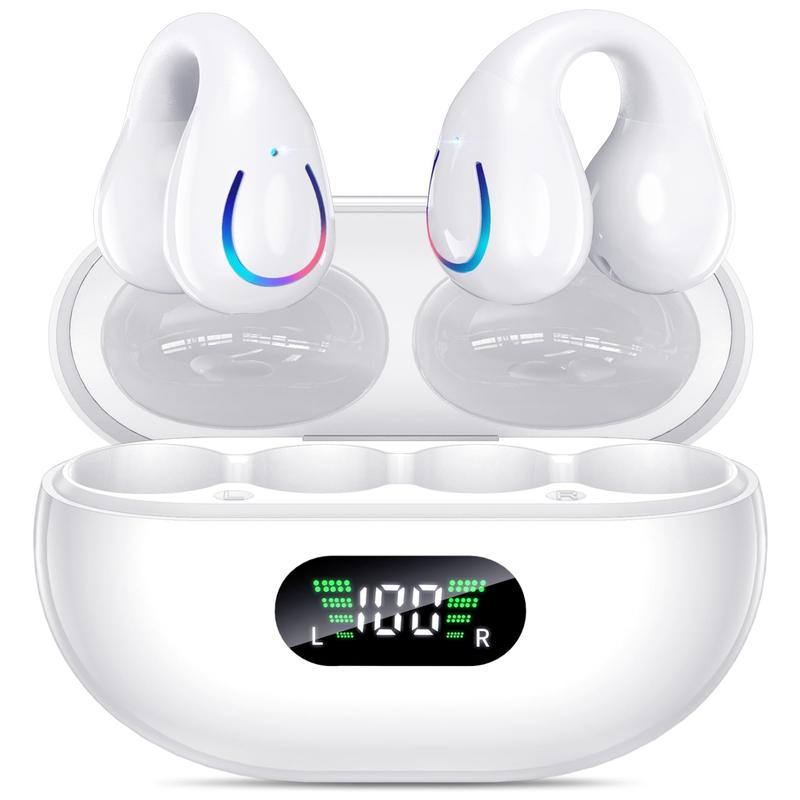 Wireless Earbuds Bluetooth 5.3, Sports Earphones Built-in Microphone with Earhooks & Ear Hook, Wireless Charging Case & Display, Waterproof Fitness Headphones for Running Audio Electronic Headset Chargeable