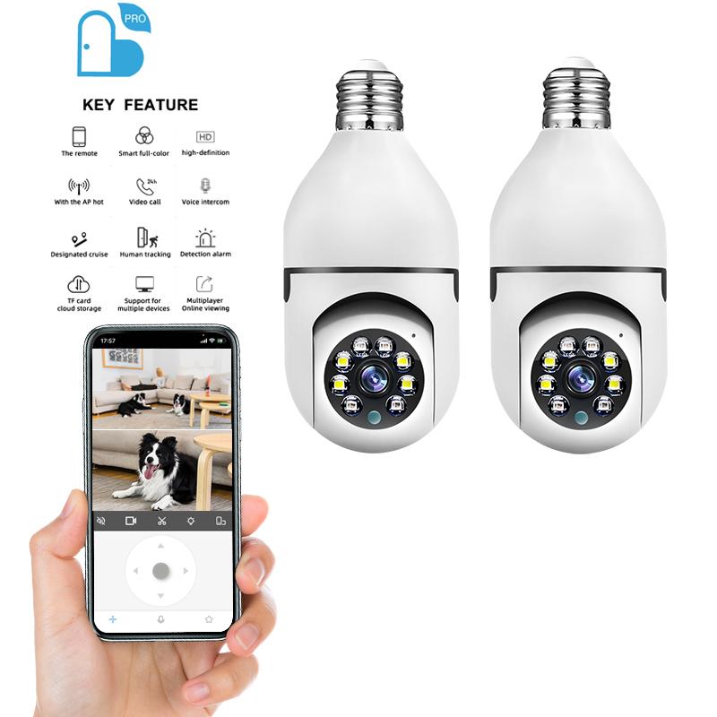 2K 3MP Wireless Bulb Security Camera-5G&2.4G WiFi,360° Degree Panoramic,E27 Light Socket Camera for Outdoor, Wireless WiFi Home IP Camera with Motion Tracking Alarm, Color Night Vision,Two-Way Talk