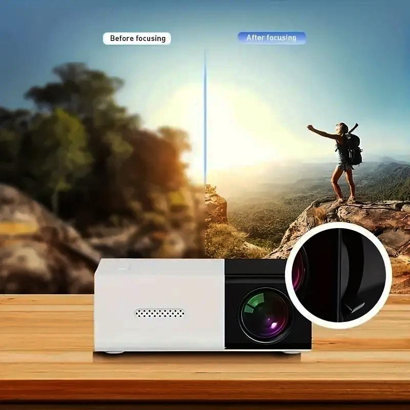 [Limited time discount] Home Theater Portable Mini Projector, Supporting Smartphone Wired Screen Sharing, Allowing You To Enjoy Cinema At Home Audio Cable Flash Usb