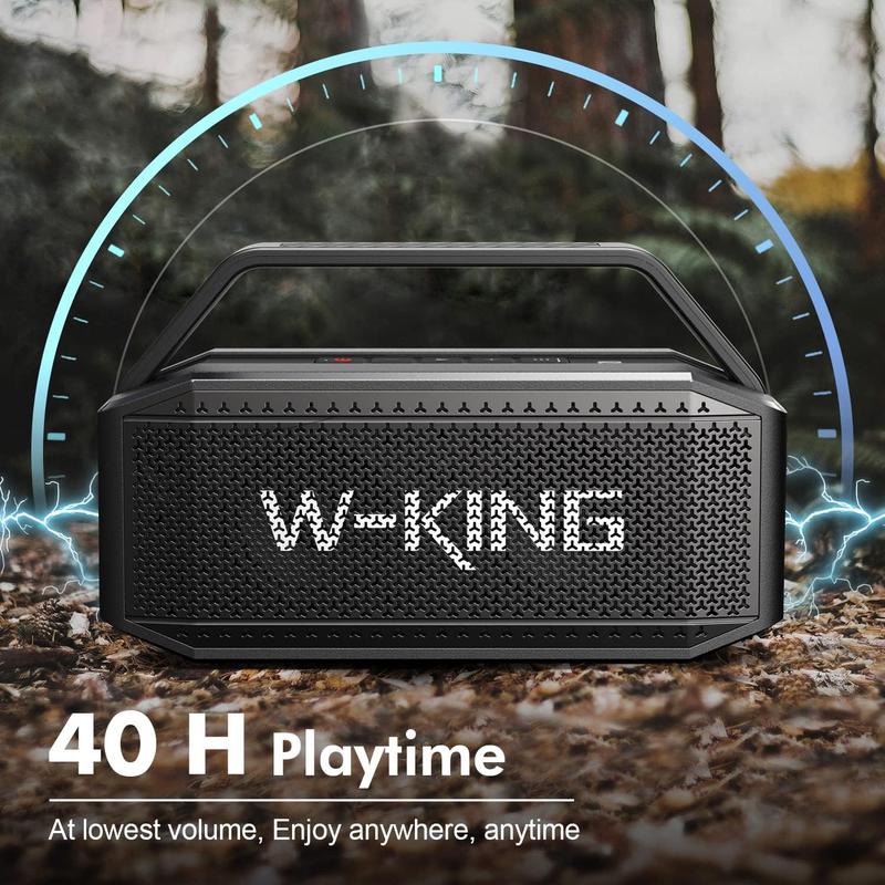 W-KING 60W(80W Peak) Portable Loud Bluetooth Speakers with Subwoofer, Waterproof Bluetooth Speaker Wireless, Deep Bass Pairing 40H Power Bank TF AUX EQ, Large Outdoor Speaker Boombox for Party, Home