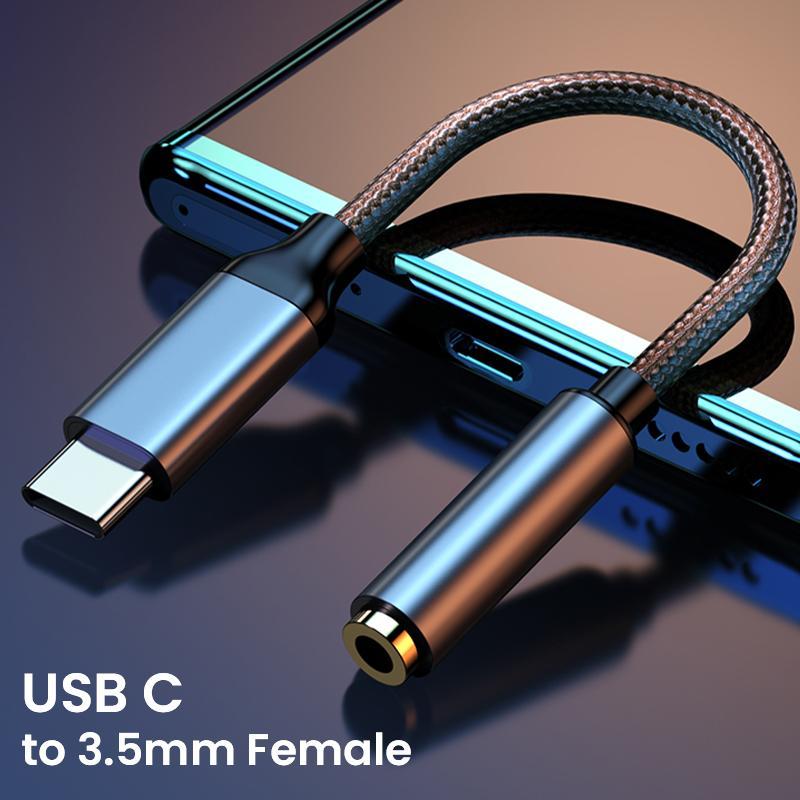 USB C to 3.5mm Female Headphone Jack Adapter, Type C to Aux Audio Dongle Adapter, Audio & Video Accessories for Smart Devices