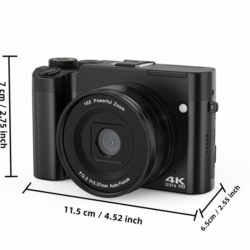 4K 64MP Digital PhotoCamera, 1 Count Ultra HD Autofocus Vlogging Portable Pocket Camera with 32GB SD Card, Compact Travel Camera with 6-Axis Stabilization, Point & Shoot Camera for Vlogging