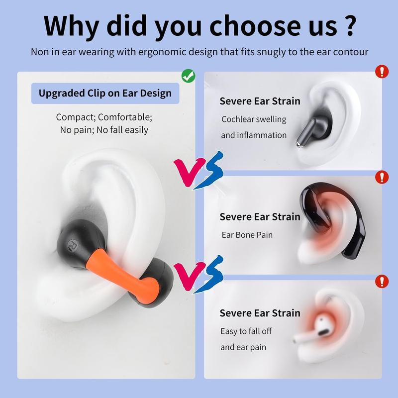 Wireless Earbuds Bluetooth 5.3, Sports Earphones Built-in Microphone with Earhooks & Ear Hook, Wireless Charging Case & Display, Waterproof Fitness Headphones for Running Audio Electronic Headset Chargeable