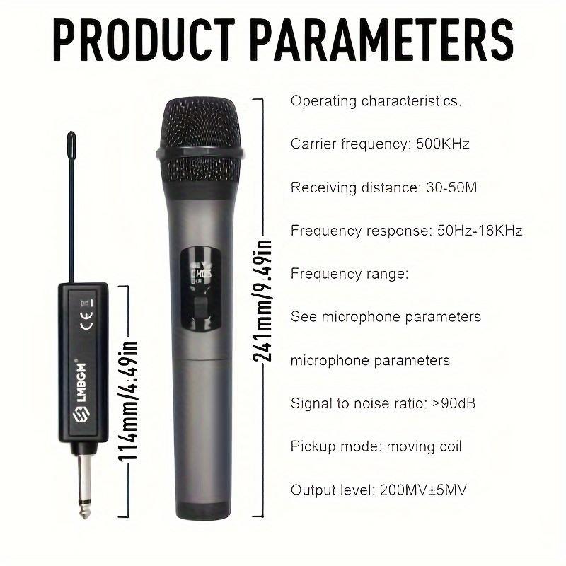 LMBGM Wireless Microphone, USB Rechargeable Handheld Microphone, Portable Microphone for Home KTV Outdoor Performance Use