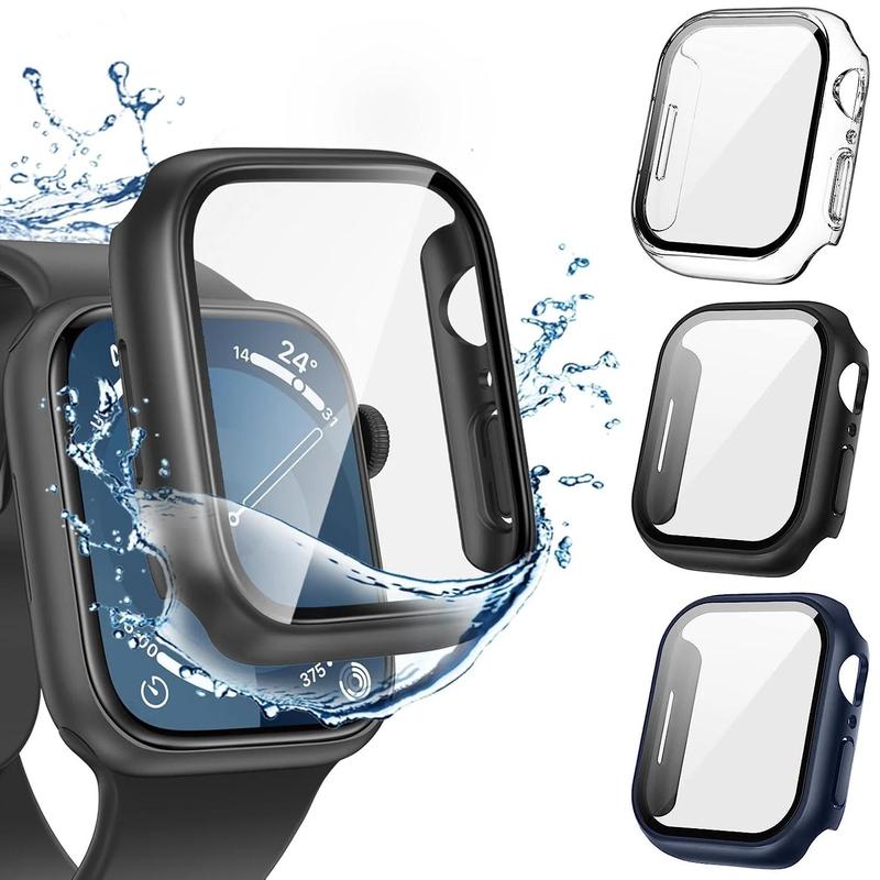 Watch Case with Tempered Film, Full Coverage Protective Case, Hard PC Watch Protective Cover Compatible with Apple Watch