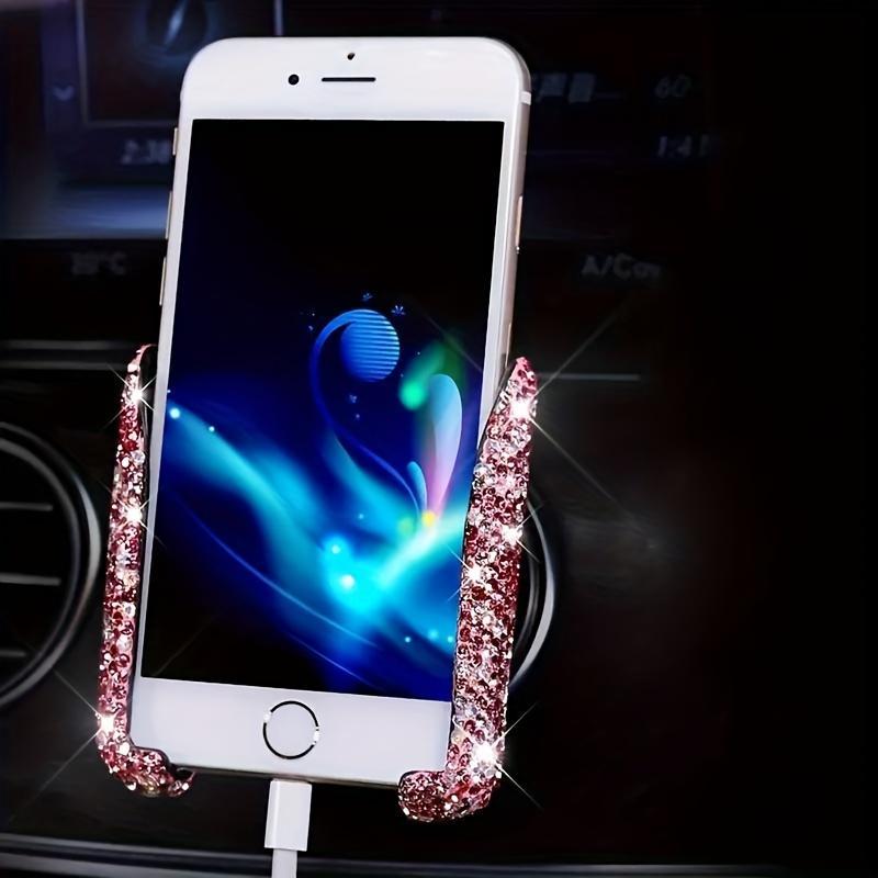 Rhinestone Decor Car Air Outlet Phone Holder, Car Air Vent Phone Holder, Universal Car Interior Accessories for Women & Girls