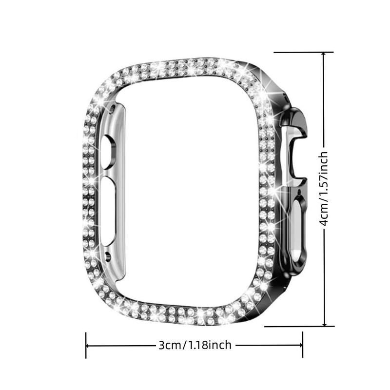 Rhinestone Decor Watch Case, 4 Counts set Smart Watch Protective Cover, Fashion Watch Accessories Compatible with Apple Watch Series 6 5 4 SE 40mm 41mm 44mm 45mm 49mm, Smartwatch Case