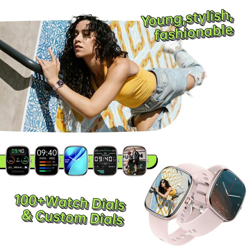 Multifunctional Smart Watch, Fashion Digital Watch with BT Call, IP68 Waterproof Sports Fitness Tracker for Women & Men, Compatible with Android iOS