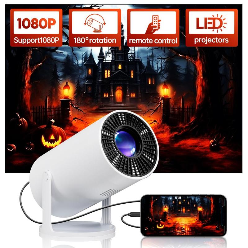 AMX100 Portable Outdoor Projector, 1080P Full HD Projector, Home Theater Projector, Compatible with USB HDMI 3.5mm Headphones For Home Outdoor Office