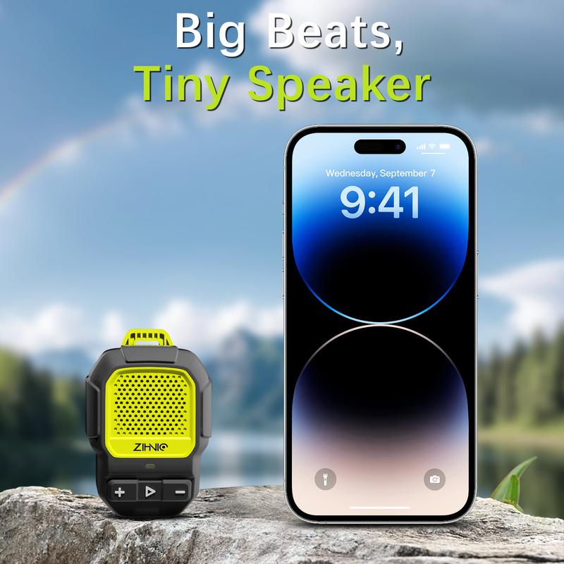 ZIHNIC Wearable Bluetooth Speaker S8, 15H Long Playtime Wireless Speaker, Waterproof IP67 Rating, Comfortable Speaker for Outdoor Fun-Black