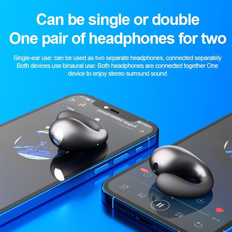 Open Ear Design Wireless Earphone, Clip-on Earbuds with Charging Case, Sports Fitness Headphones for Running, Earphone Headset for Small Ears