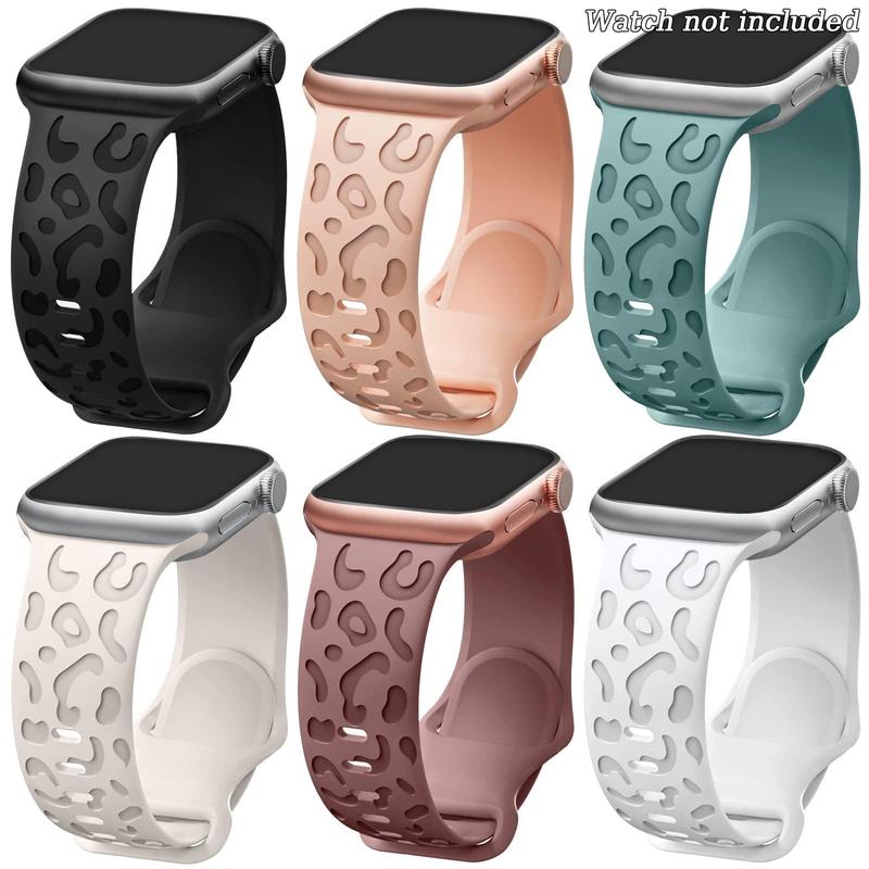 Leopard Pattern Watch Band (Band Only), Summer Soft Silicone Watch Band for Women & Men, Durable Wearable Accessories for Apple Watch Series Ultra Ultra 2 SE 9 8 7 6 5 4 3 2 1, Durable Wearable Accessories