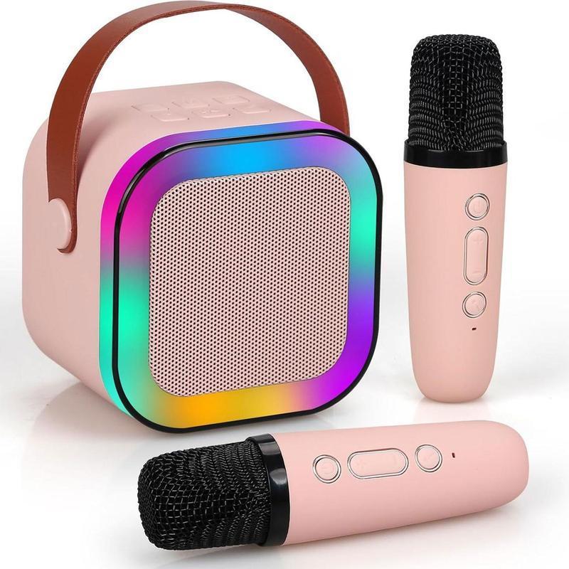 Fall Portable Wireless Karaoke Speaker with Microphone, HIFI Stereo Sound, Subwoofer with RGB LED Lights, KTV Karaoke Machine for Outdoor, Sports, Travel, Home Audio System, Room Sound Device, Portable Bluetooth Speaker