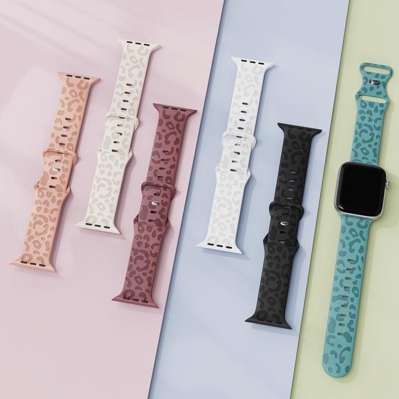 Leopard Pattern Watch Band (Band Only), Summer Soft Silicone Watch Band for Women & Men, Durable Wearable Accessories for Apple Watch Series Ultra Ultra 2 SE 9 8 7 6 5 4 3 2 1, Durable Wearable Accessories