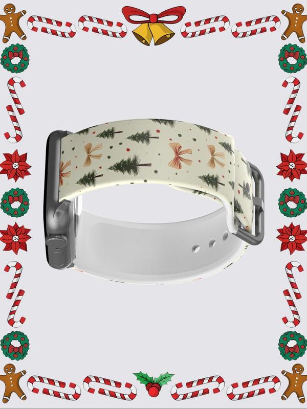 Christmas Tree Pattern Watch Band, Cute Fashion Silicone Watch Strap for Apple Watch Ultra Series SE 9 8 7 6 5 4 3 2 1, Smart Watch Accessories