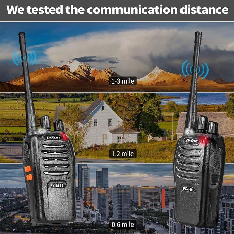 2 Pack walkie talkies for Adults Long Range Rechargeable with Headphones and Li-ion BatteryTwo Way Radio has VOX Noise Reduction TOT Flashlight Monitoring Scan Function10 Pack