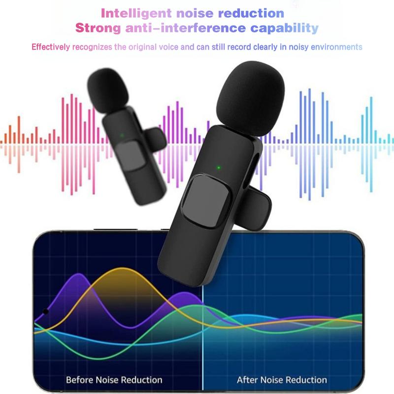 Wireless Lavalier Microphone for iPhone iPad Mini Clip-on Microphone Wireless for iPhone Video Recording Denoise Omni Lav Lapel Mic for Interview Youtube Vlog Live Stream Tiktok Content Creator microfono para portable microphone