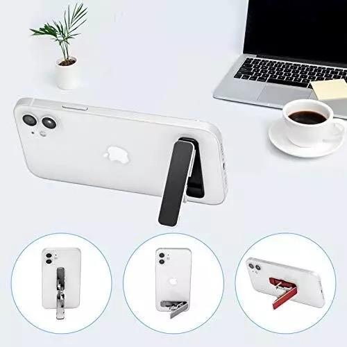 Mini Thin Adjustable Angle Portable Phone Stander, Multifunctional Mini Stander in Black, Hard High Quality Plastic Material in Black