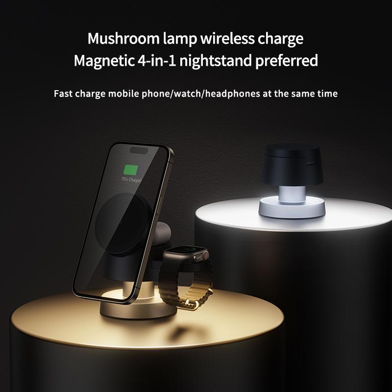 4-in-1 Wireless Charger, Magnetic Wireless Charger, Multifunctional Wireless Charging Stand, Phone Accessories for Mobile Phone, Earphones, Watch