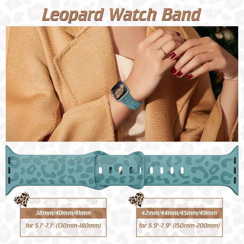 Leopard Pattern Watch Band (Band Only), Summer Soft Silicone Watch Band for Women & Men, Durable Wearable Accessories for Apple Watch Series Ultra Ultra 2 SE 9 8 7 6 5 4 3 2 1, Durable Wearable Accessories