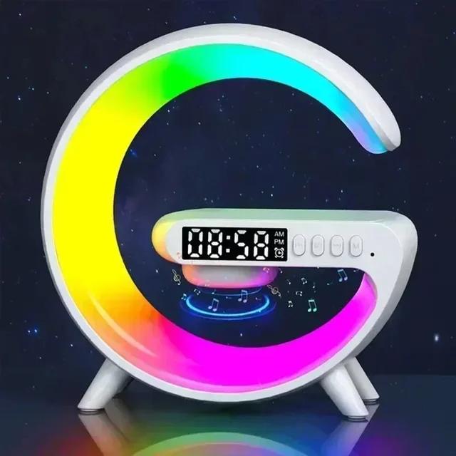 Multifunction Wireless Charger Pad Stand Speaker TF RGB Night Light 15W Fast Charging Station for iPhone Samsung Xiaomi Huawei