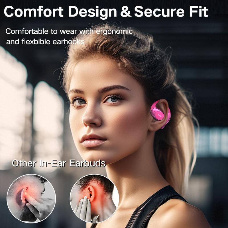 [Exclusive for lifewiththecarrs]ZIHNIC S09 Open-ear Earbuds,V5.4, IPX5 Waterproof,35Hrs Playtime,On Ear Headphones Immersive Premium Sound Long Distance Connection Headset with Charging Case Audio Electronic