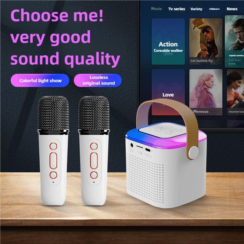 Portable Handheld Karaoke Microphone Speaker Machine, USB Rechargeable karaoke machine with Microphone , Suitable for Family Parties, Birthdays