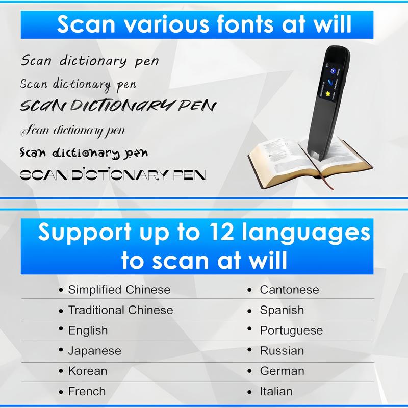 Smart Scan Translation Pen,Supporting 112 Language Translation Device,Text Traductor Inteligente, OCR Text to Speech, Wireless Reading Pen for Students, Dyslexia translation pen electronics translation scan translator Portable Smart