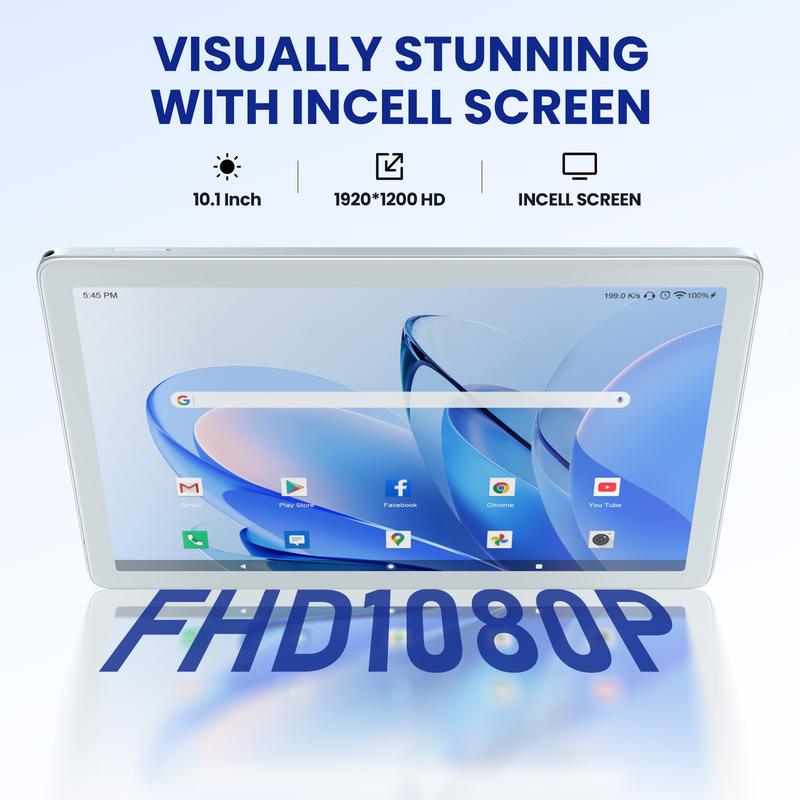 2025 Newest Android 14 Tablet 4G Cellular, 5G WIFI Tablet 10.1 Inch Incell HD Screen, 14GB RAM(8+6 Virtual)+128GB ROM+1TB Expandable, 2 in 1 Tablet Octa-Core 7000mAh Battery, Bluetooth