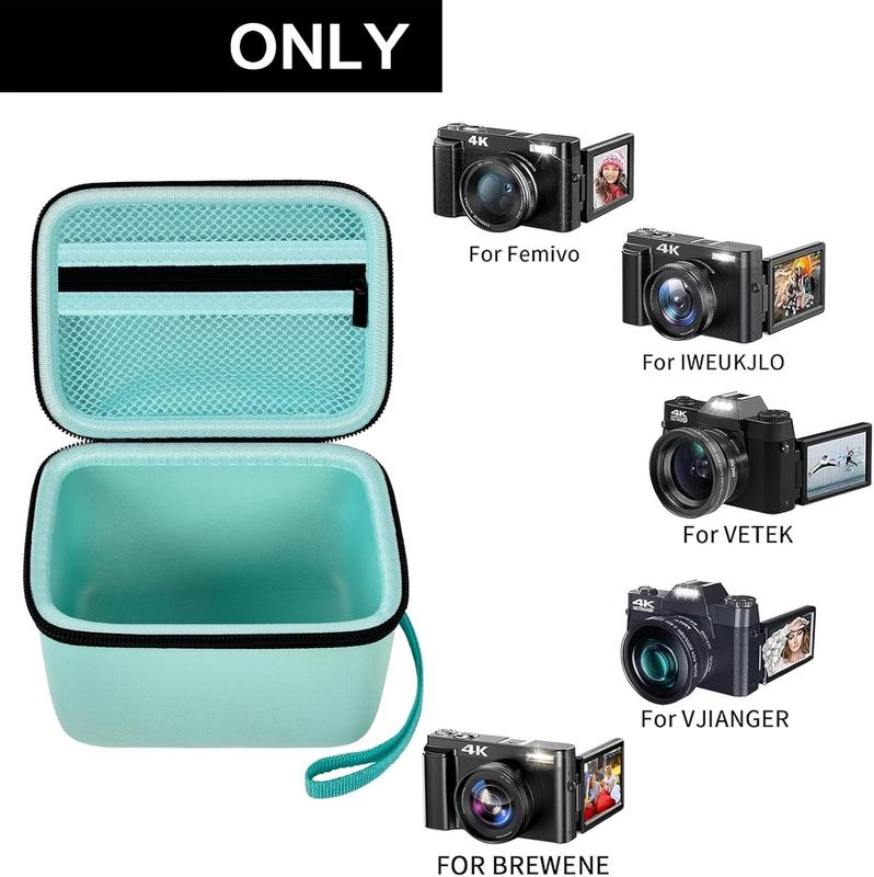 Vlogging Camera Case Compatible with Duluvulu for TEBNGIHNM for zheozeig for Oiadek 4K Digital Cameras for Youtube. Vlog Camera Carrying Storage for Lens,  and Other Accessories - Green