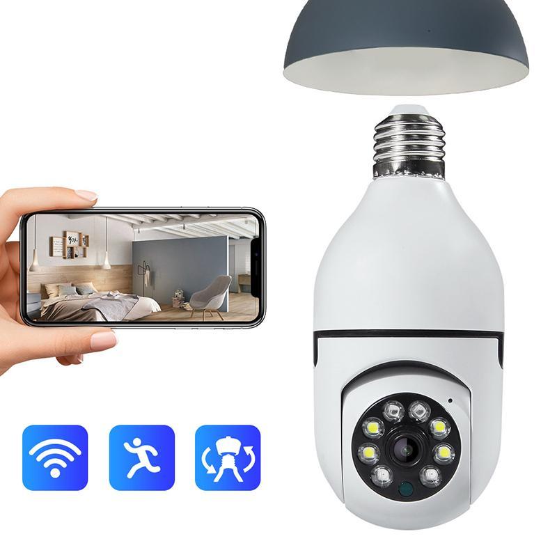 E27 Smart WiFi Camera, 1080P 5G Smart WiFi Indoor Outdoor Security Camera with Full Color Night Vision, Auto Tracking Video Security Baby Monitor