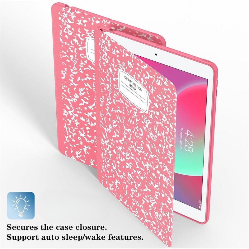 Case for iPad 9th 8th 7th Generation 10.2 inch (2021 2020 2019 Model) with Pencil Holder, Premium Folio Stand Case with Auto Wake Sleep,Soft TPU Back Shell Cover for iPad 10.2 Inch-Watermelon Accessories Computer ipad case