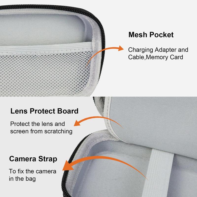 Camera Storage Bag, Square Camera Storage Bag, Multifunctional Camera Storage Bag for Travel & Outdoor, Scratch Proof & Waterproof Camera Zipper Bag