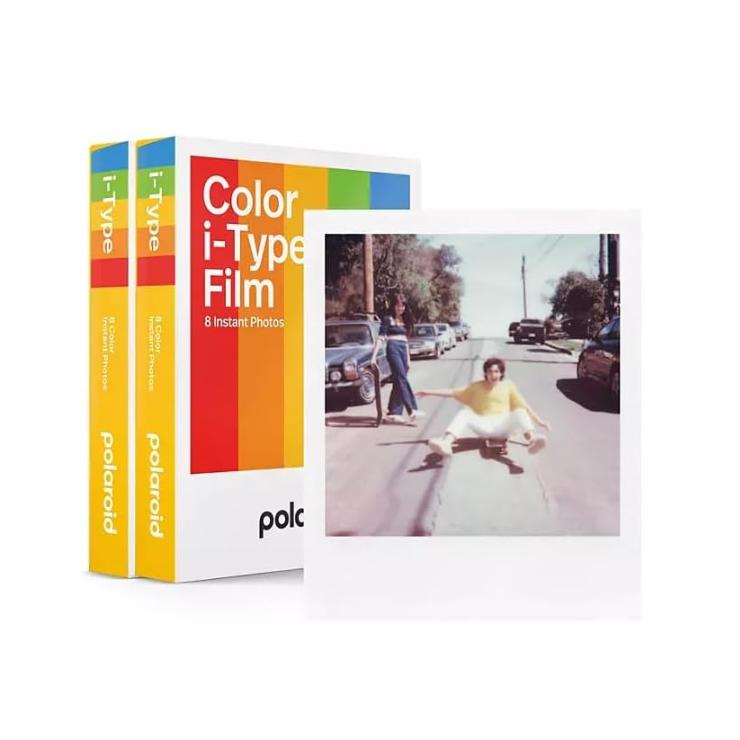 Polaroid Now 2nd Generation I-Type Instant Camera + Film Bundle - Now Black Camera + 16 Color Photos (6248)- Black